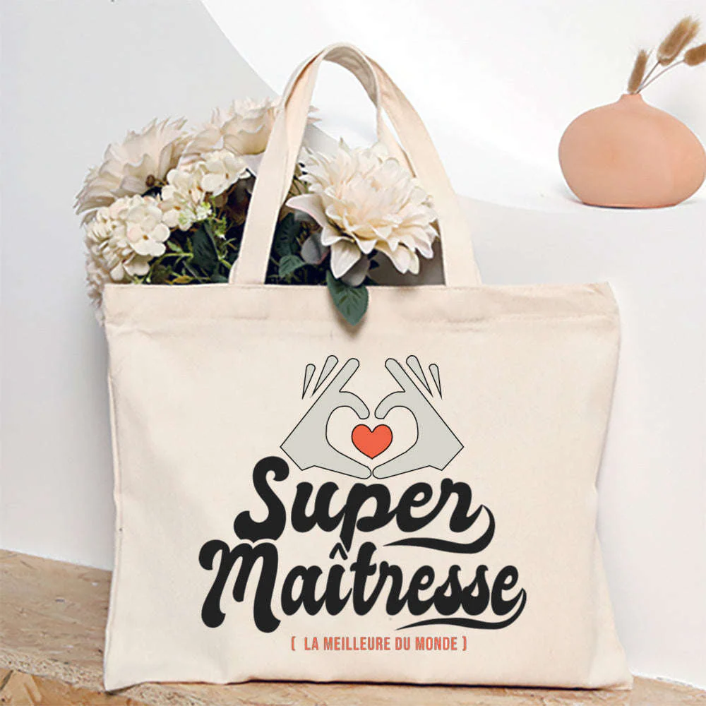 French Print Canvas Teacher Tote Bag for Everyday Carry - Image 33