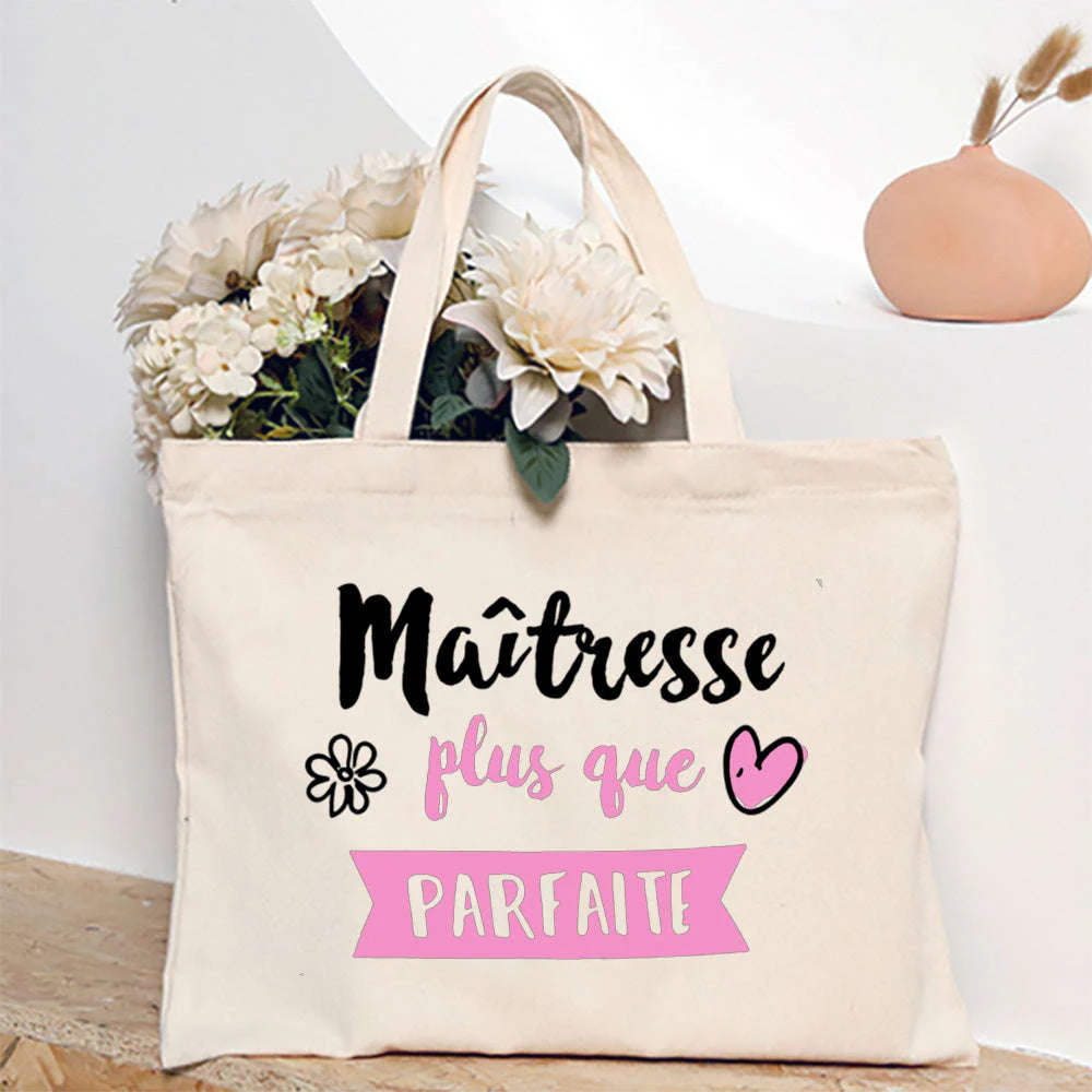 French Print Canvas Teacher Tote Bag for Everyday Carry - Image 39