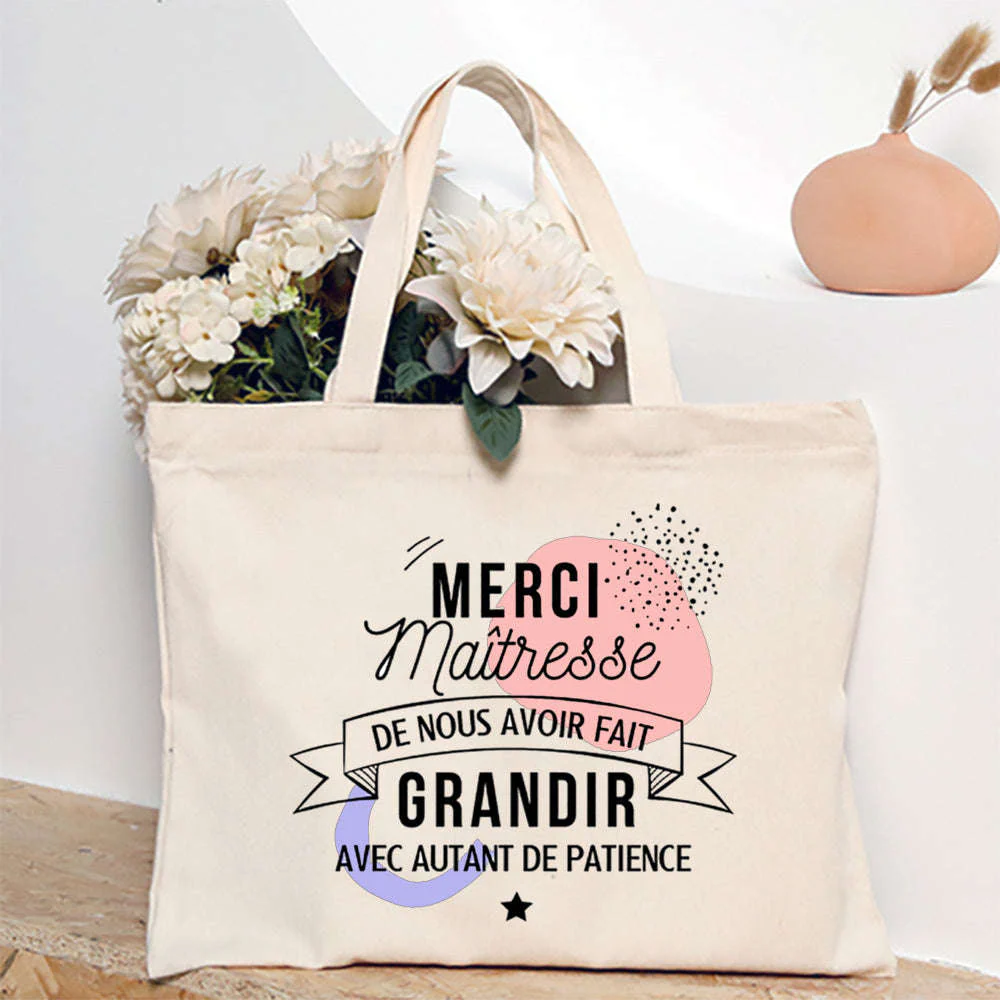 French Print Canvas Teacher Tote Bag for Everyday Carry - Image 40