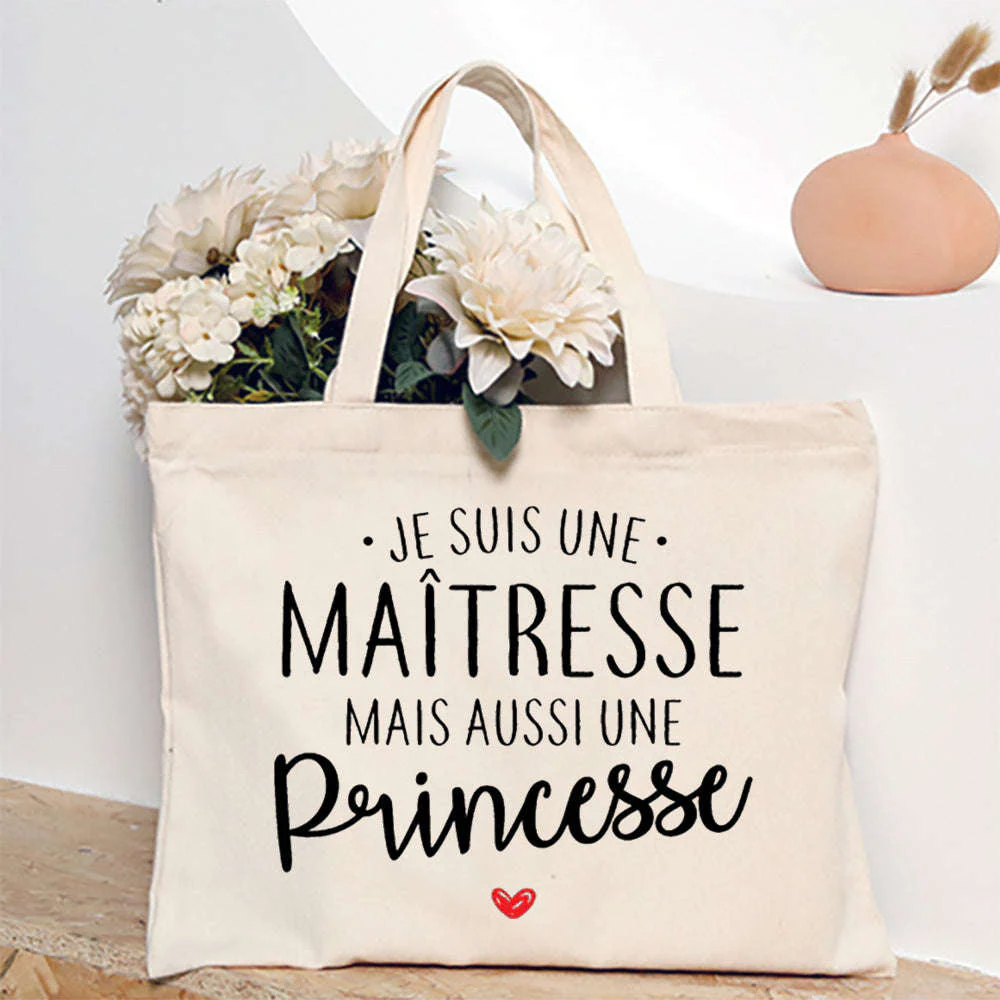 French Print Canvas Teacher Tote Bag for Everyday Carry - Image 41