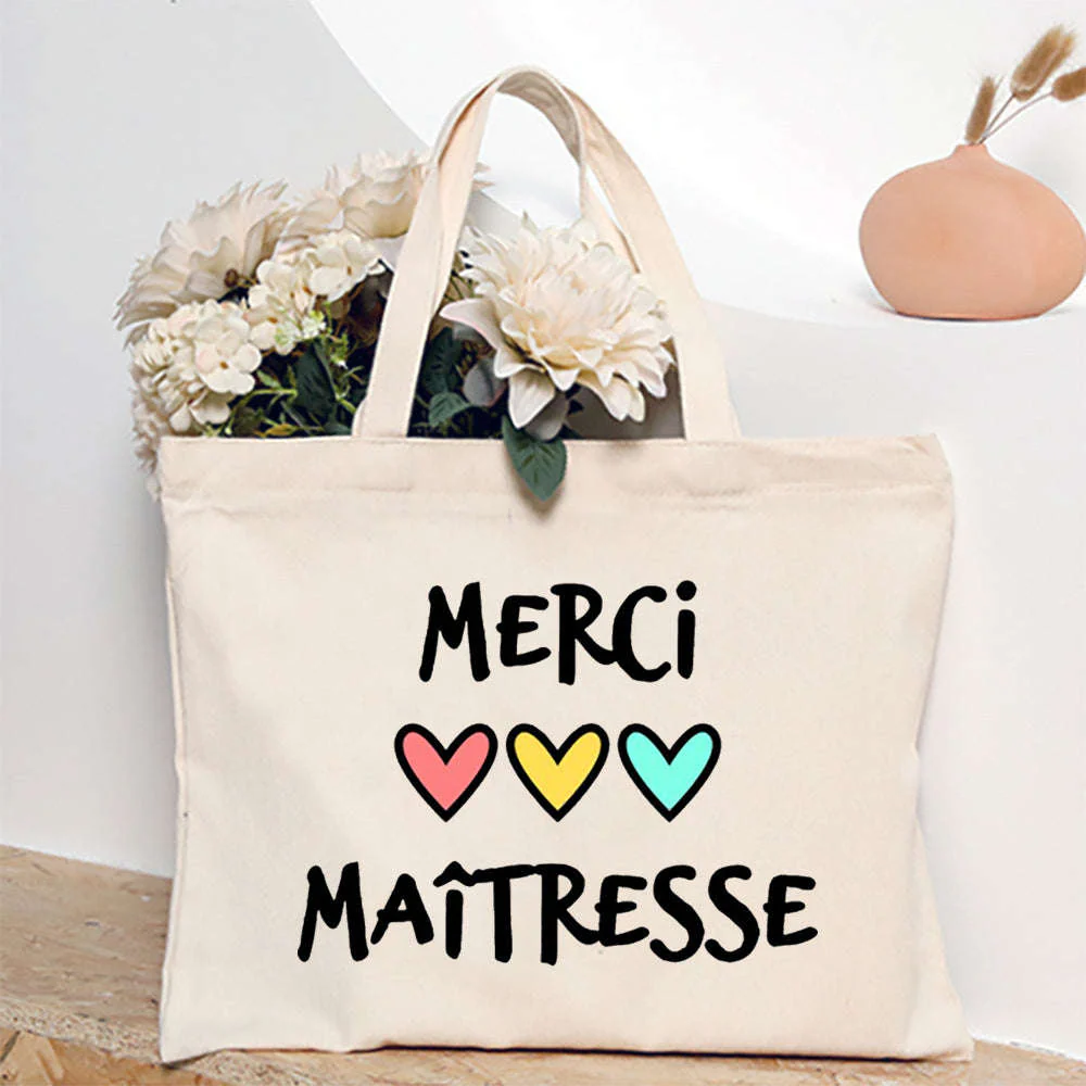 French Print Canvas Teacher Tote Bag for Everyday Carry - Image 43