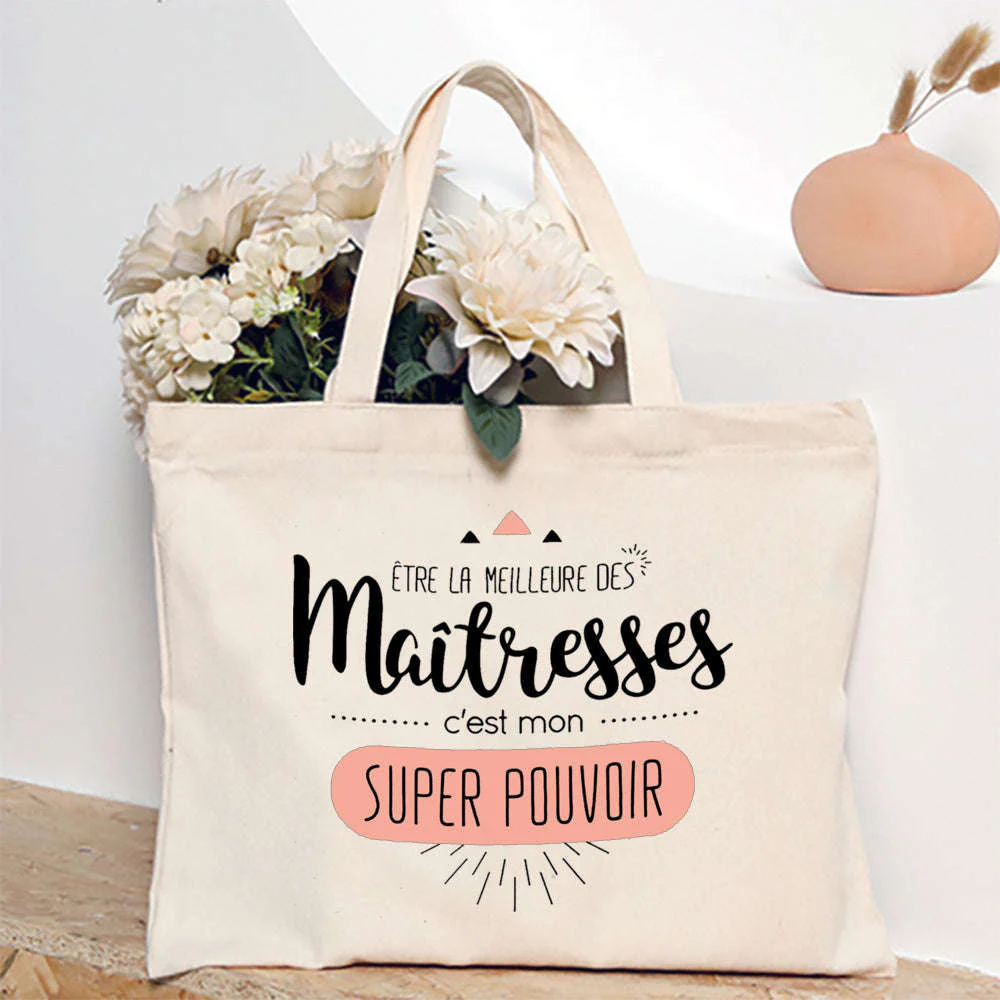 French Print Canvas Teacher Tote Bag for Everyday Carry - Image 44
