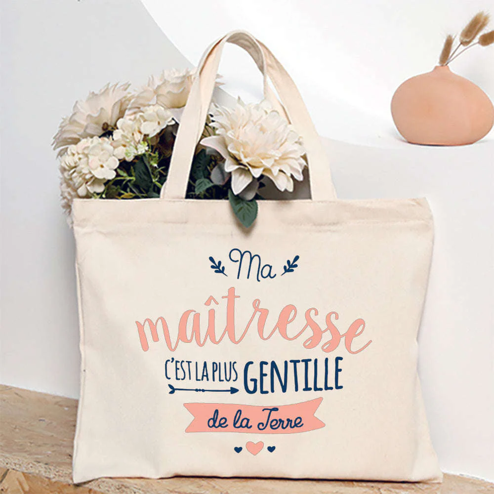 French Print Canvas Teacher Tote Bag for Everyday Carry - Image 47