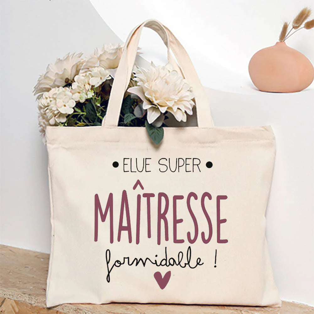 French Print Canvas Teacher Tote Bag for Everyday Carry - Image 48