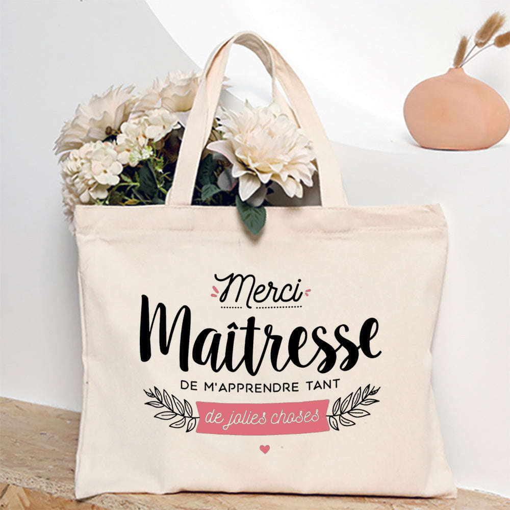 French Print Canvas Teacher Tote Bag for Everyday Carry - Image 49