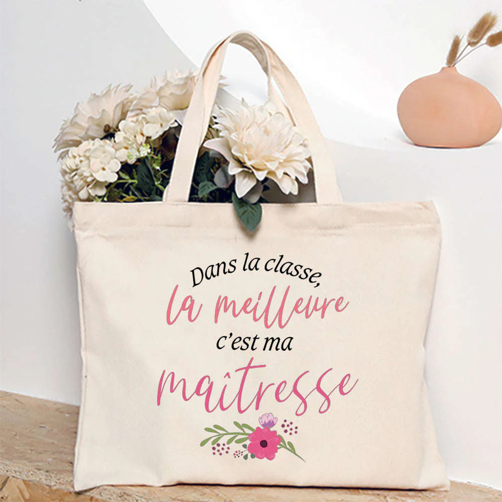 French Print Canvas Teacher Tote Bag for Everyday Carry - Image 51