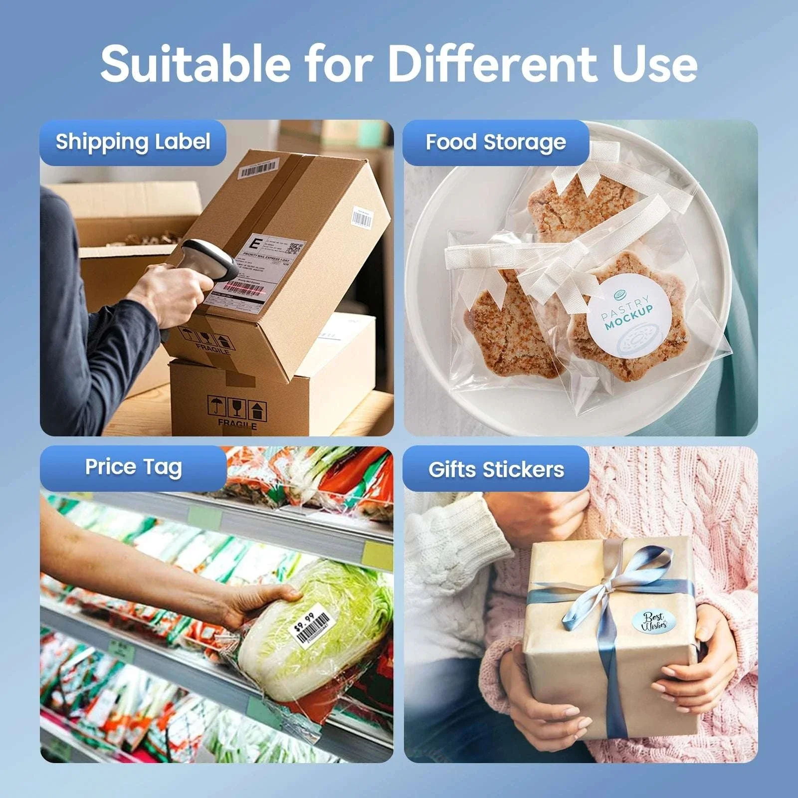 4x6 Thermal Label Printer No Ink Bluetooth USB 203 DPI Fast Print - Image 10