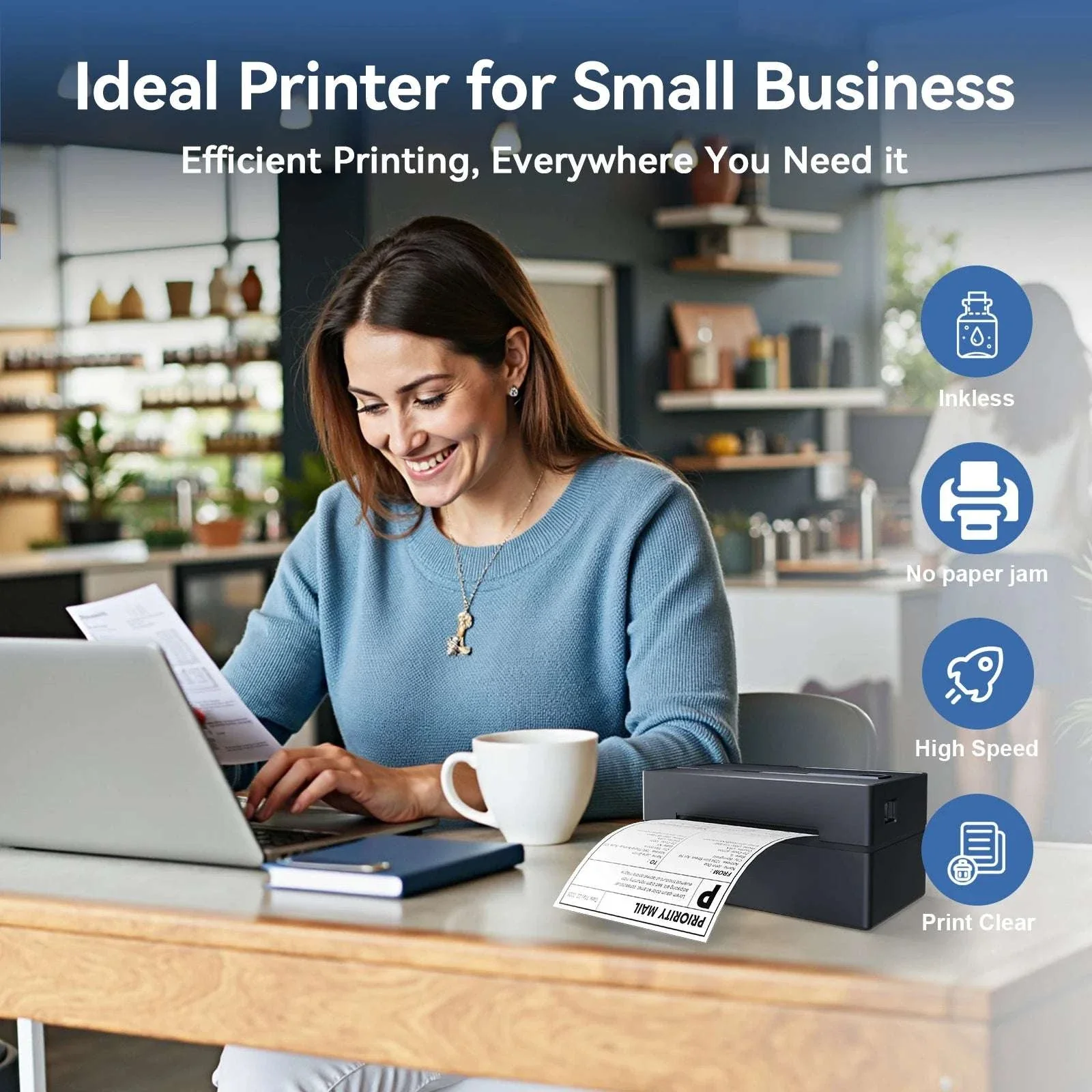 4x6 Thermal Label Printer No Ink Bluetooth USB 203 DPI Fast Print - Image 9