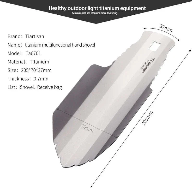 Titanium Hand Shovel Mini Ultralight Portable Trowel - Image 19