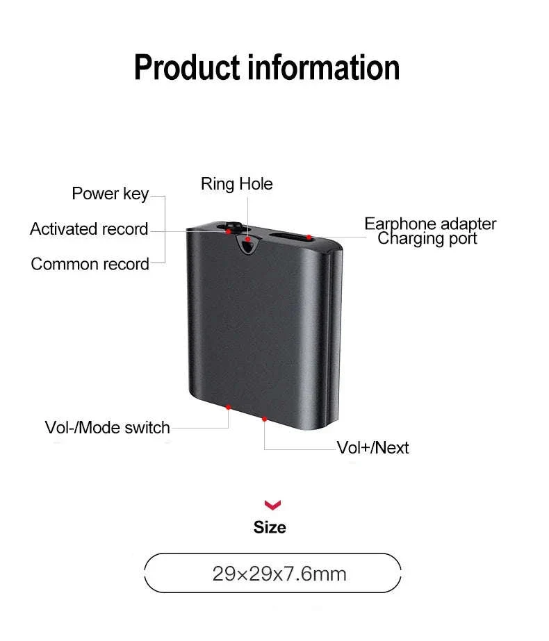 Tiny Mini Voice Recorder with Magnetic USB Charging - Image 23