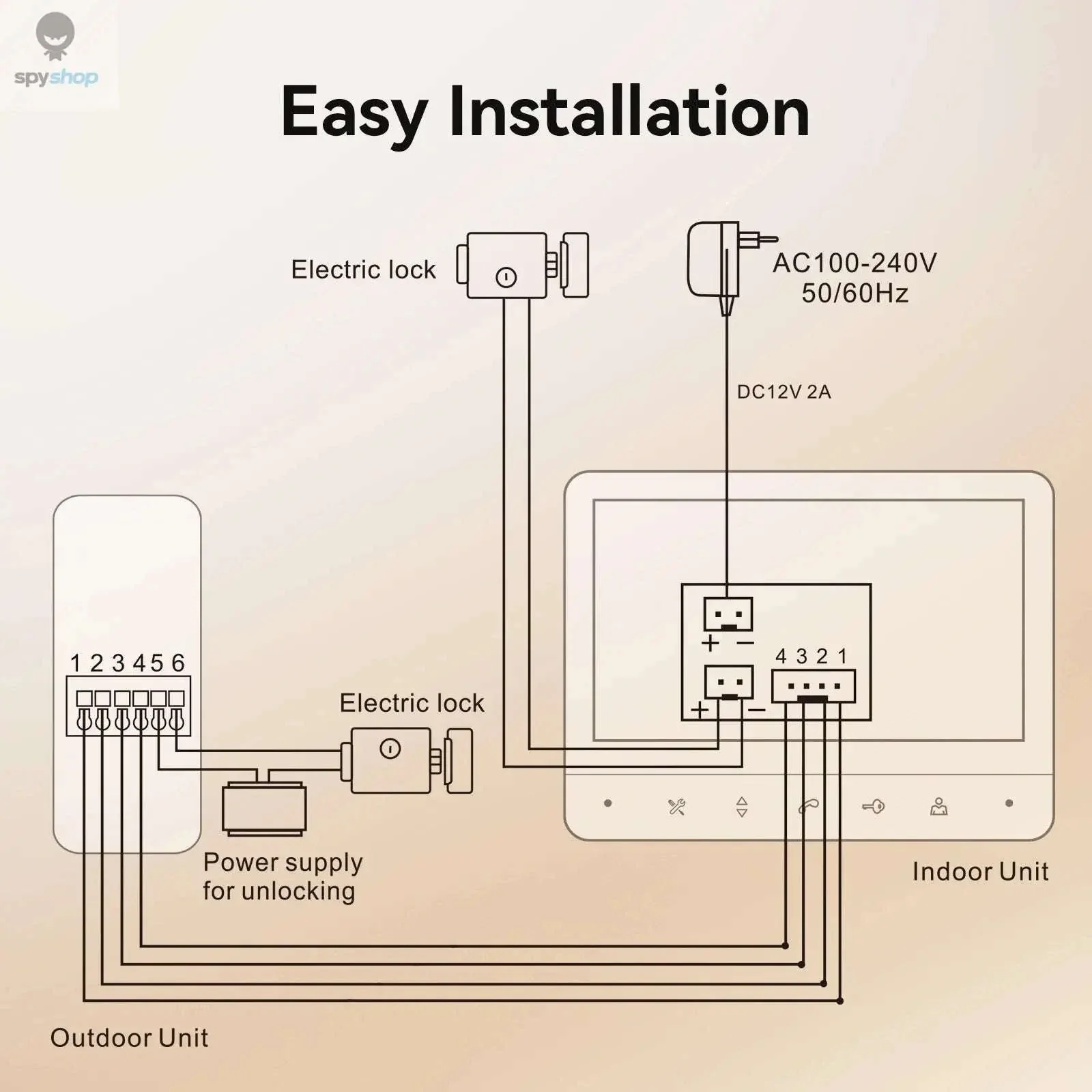 7" Color Video Doorphone with 4-Wire Intercom Control - Image 6
