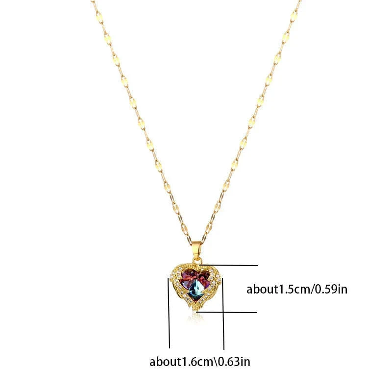 Crystal Ocean Heart Pendant Necklace for Everyday Elegance - Image 6