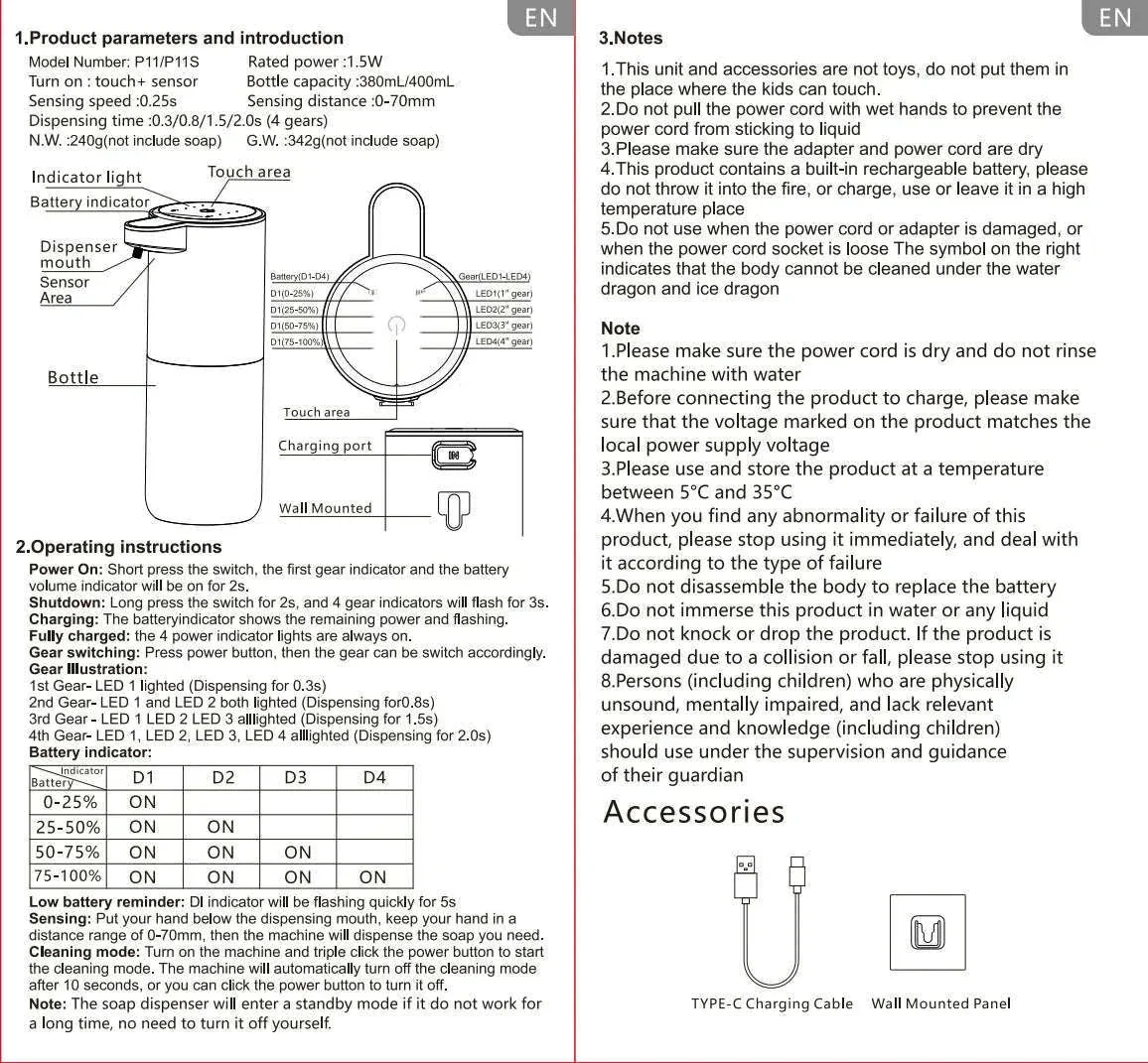 Touchless Automatic Soap Dispenser with Infrared Sensor USB Rechargeable - Image 7