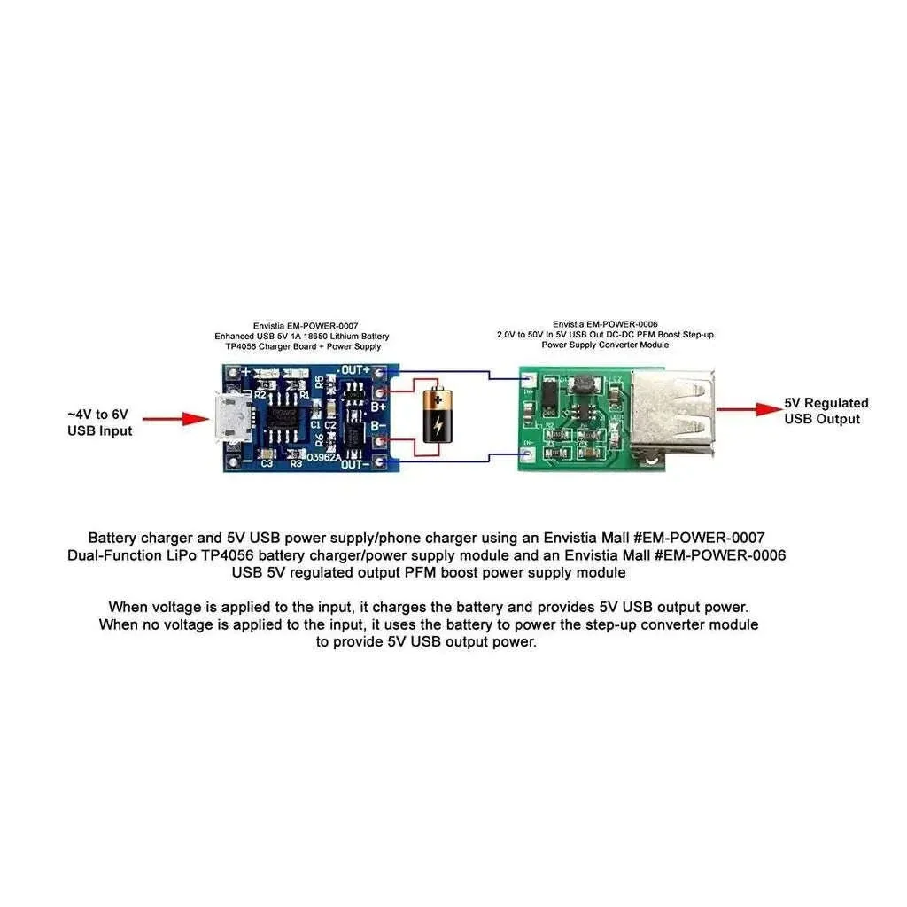 TP4056 18650 Lithium Battery Charger Module with USB Inputs - Image 11