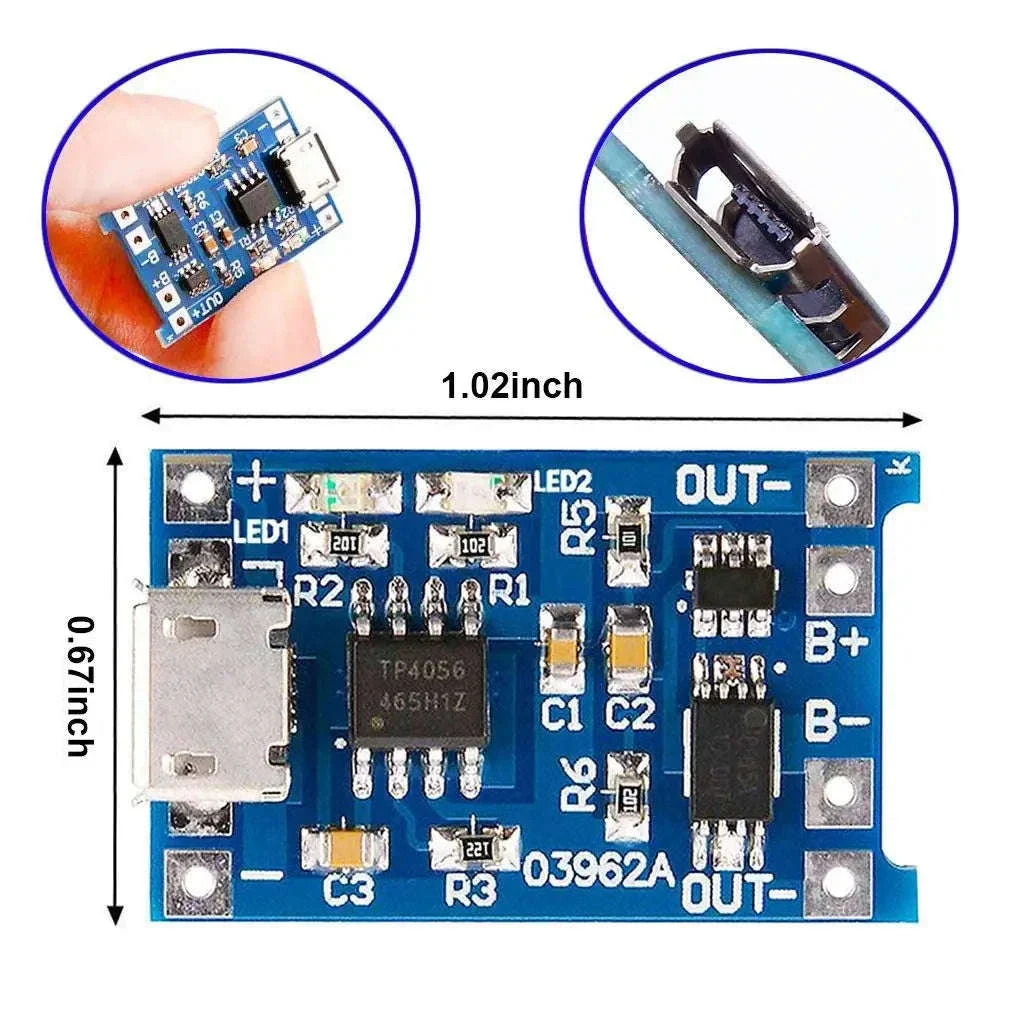 TP4056 18650 Lithium Battery Charger Module with USB Inputs - Image 12