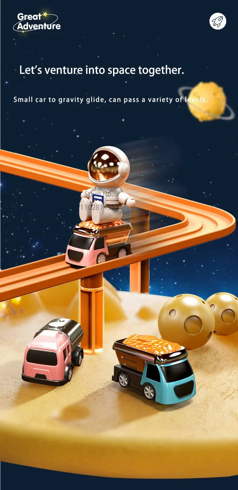 Track Car Adventure Game Educational Rail Toy Set for Kids - Image 10