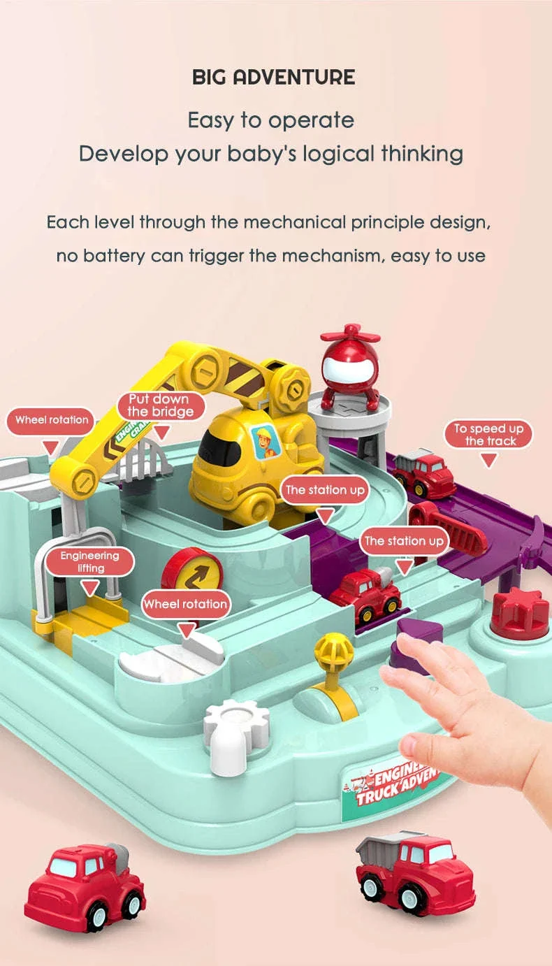 Track Car Adventure Game Educational Rail Toy Set for Kids - Image 21