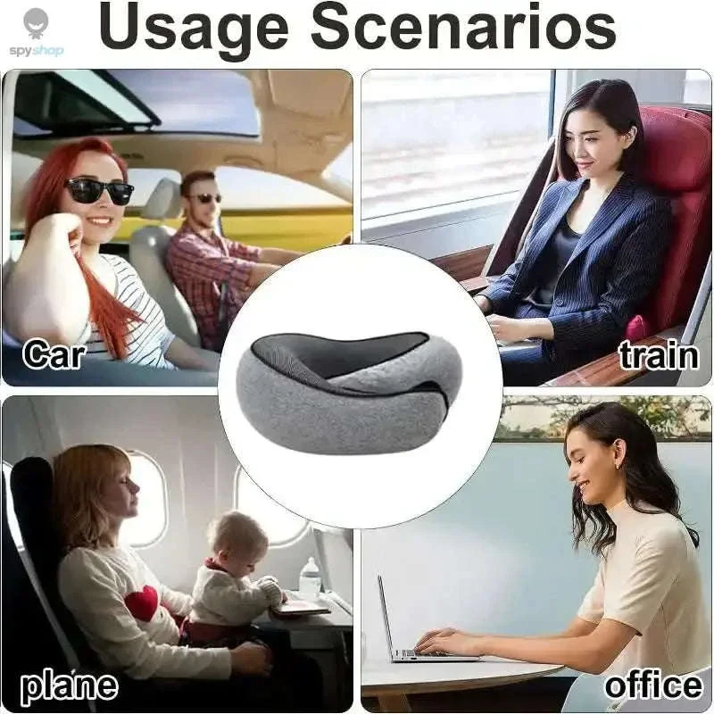 Travel Neck Pillow Memory Foam U-Shape Neck Support - Image 6