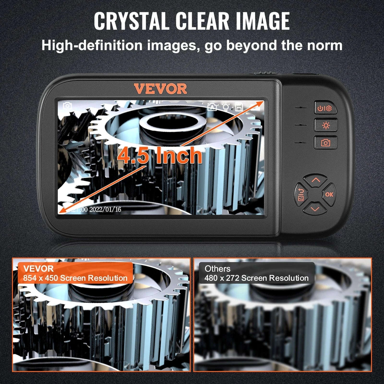 Triple Lens Borescope Camera 1080P with 4.5" Screen & 16.4ft Cable - Image 4