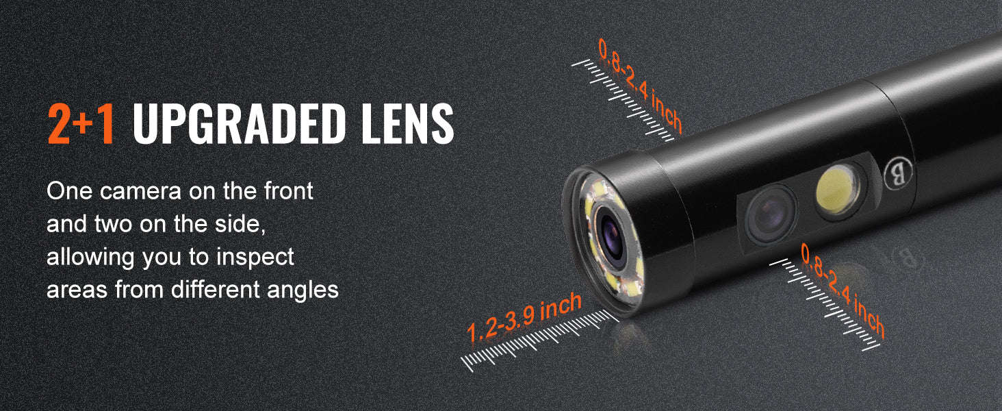 Triple Lens Borescope Camera 1080P with 4.5" Screen & 16.4ft Cable - Image 9