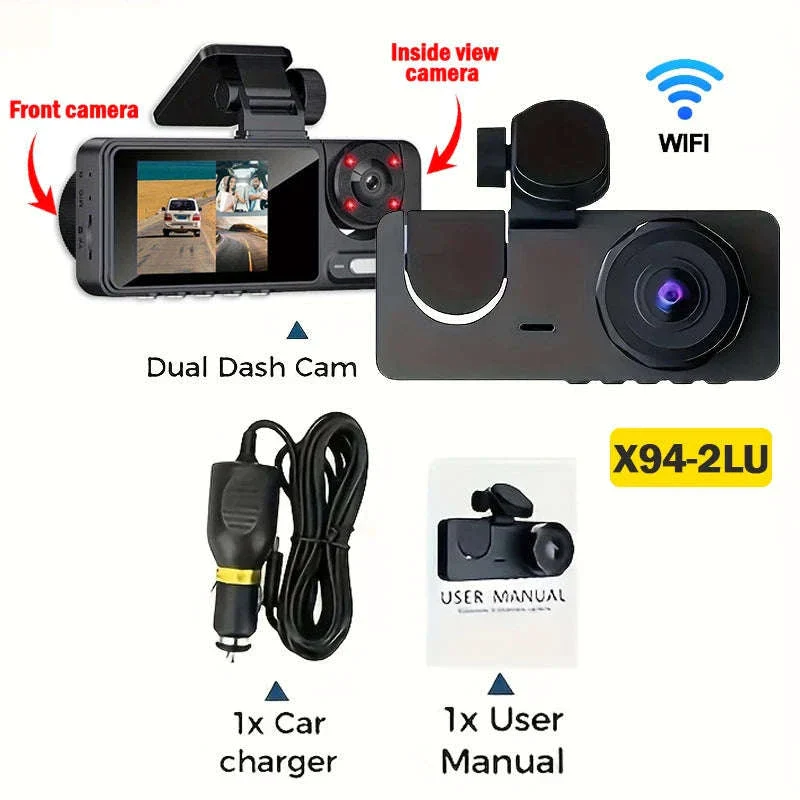 Triple Lens Dashcam WiFi 3-Channel 1080P HD Recorder - Image 26
