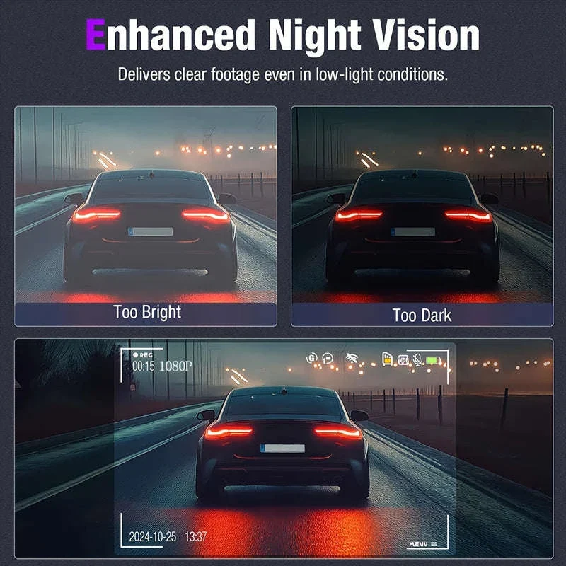Triple Lens Dashcam WiFi 3-Channel 1080P HD Recorder - Image 5