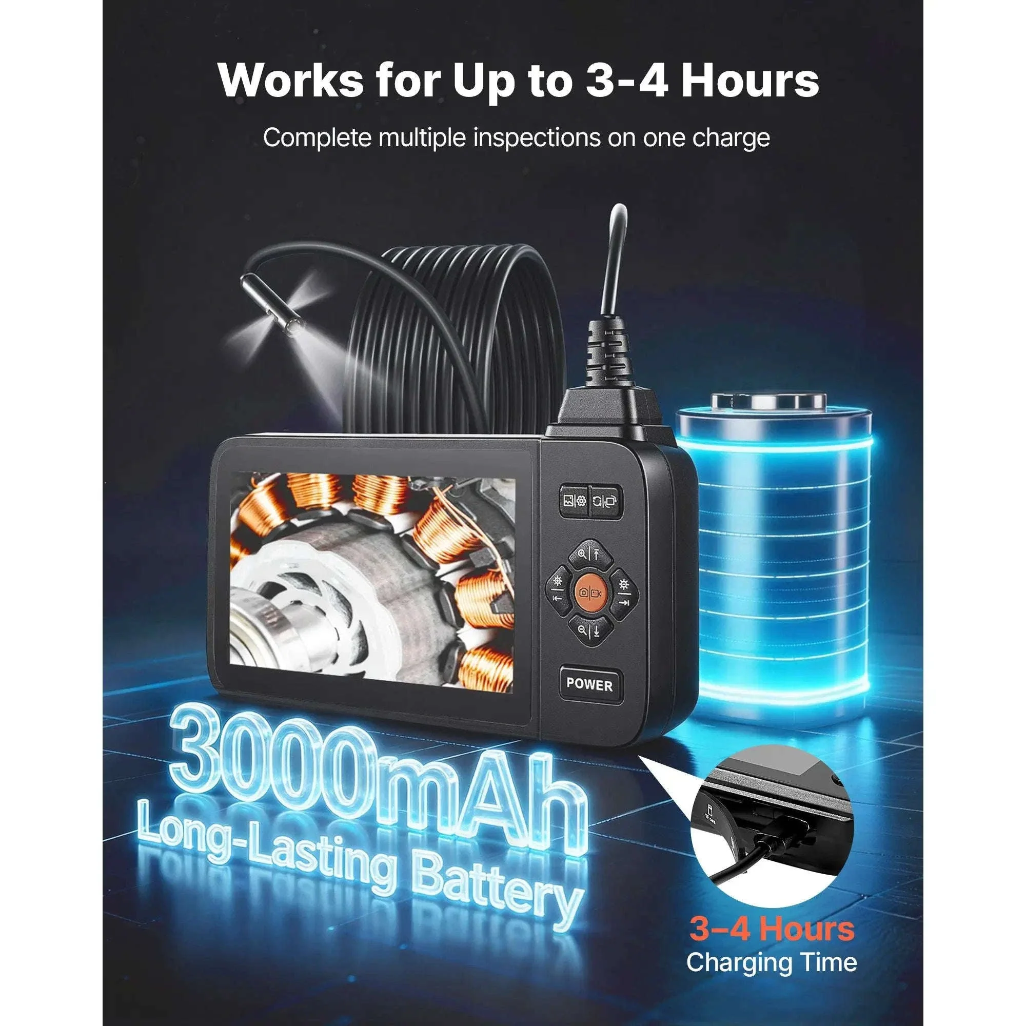 Triple Lens Endoscope Camera with 4.5" HD IPS Screen - Image 4