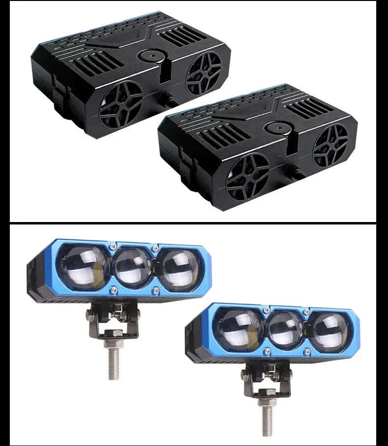 Triple Lens LED Spotlight Headlight for Car Motorcycle SUV ATV - Image 10