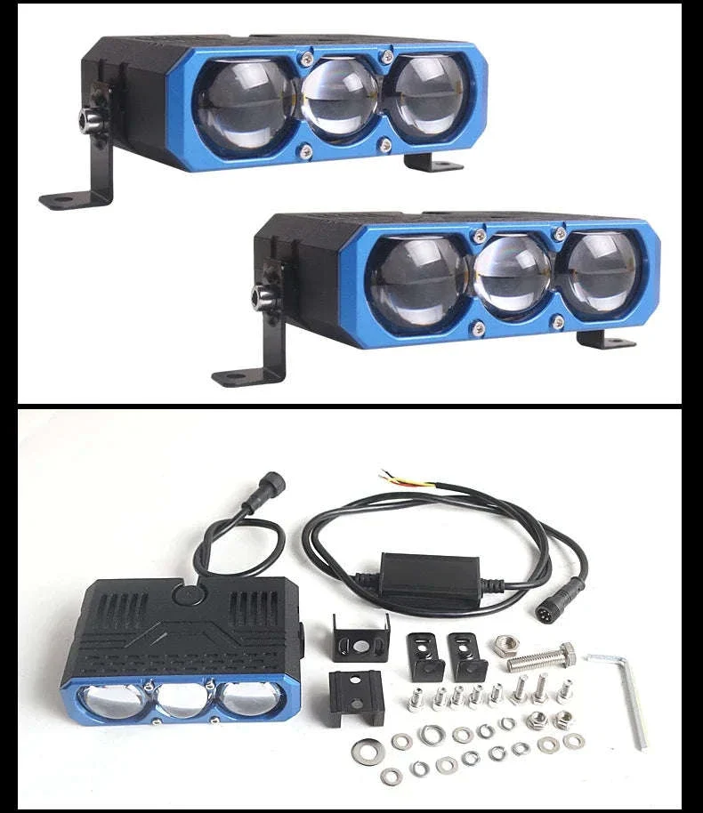 Triple Lens LED Spotlight Headlight for Car Motorcycle SUV ATV - Image 11