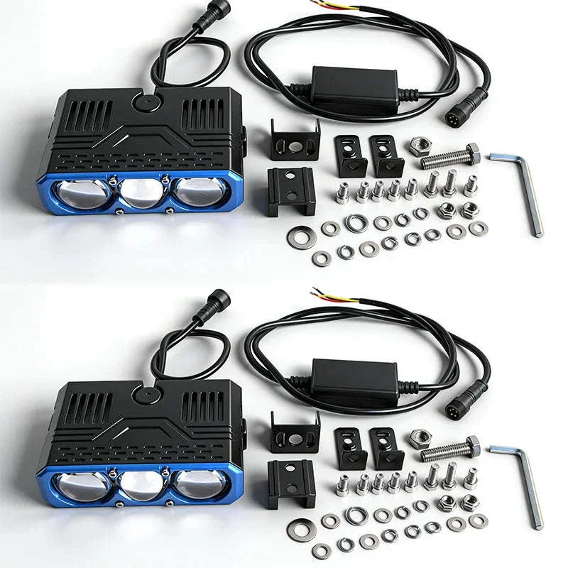 Triple Lens LED Spotlight Headlight for Car Motorcycle SUV ATV - Image 12