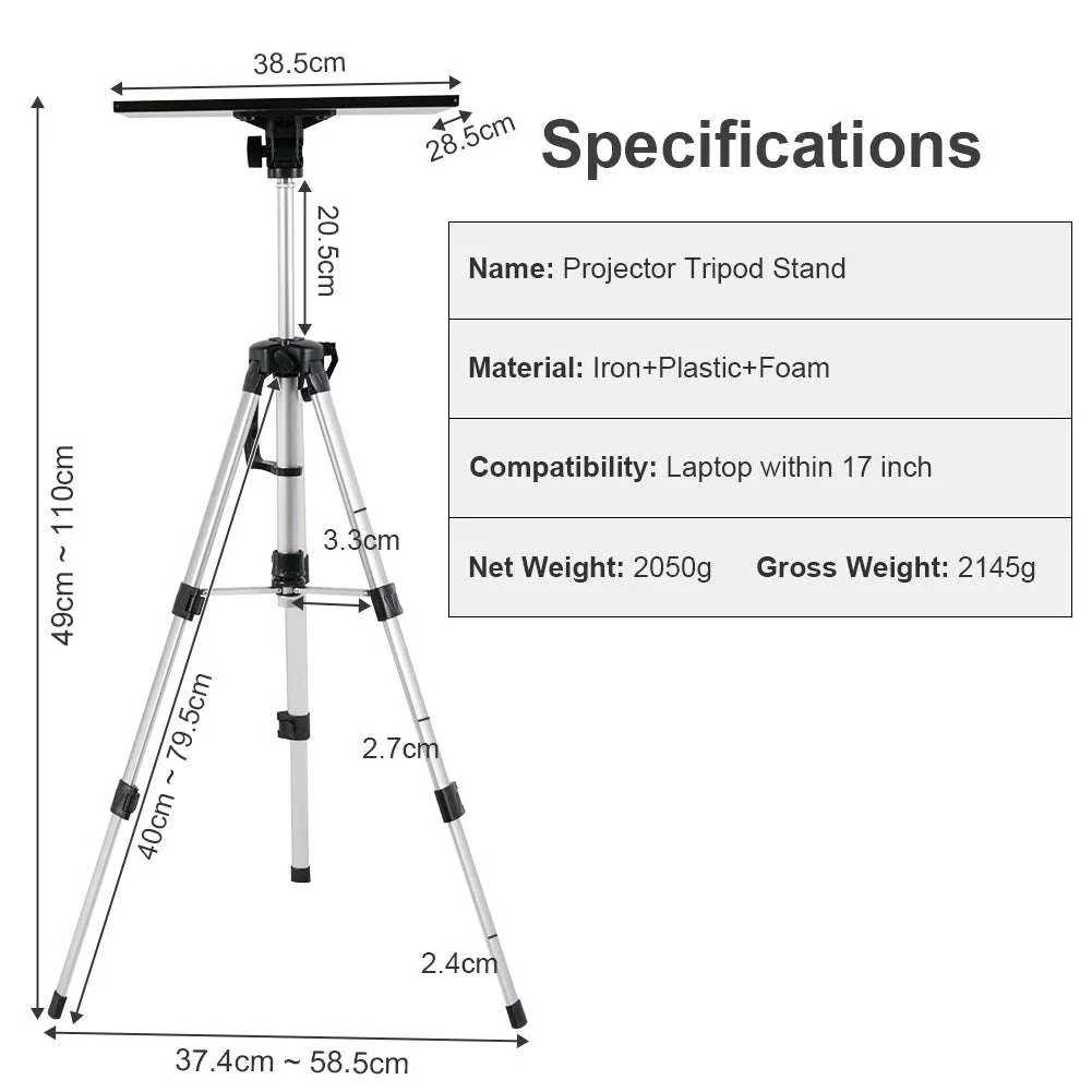Adjustable Tripod Projector Stand for Laptop and Presentations - Image 10