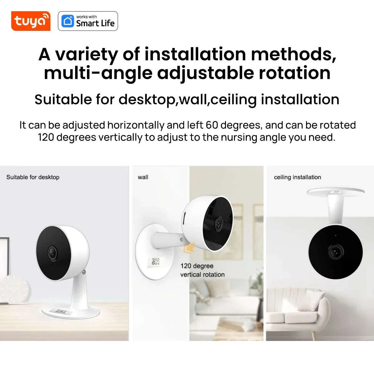 Tuya Smart 1080p Wi‑Fi Indoor Security Camera, 2MP - Image 4