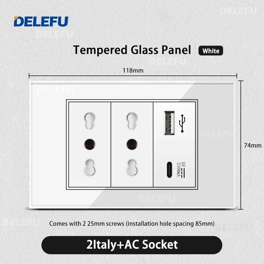 Tempered Glass Tuya WiFi Smart Wall Socket with USB-C Charging - Image 10