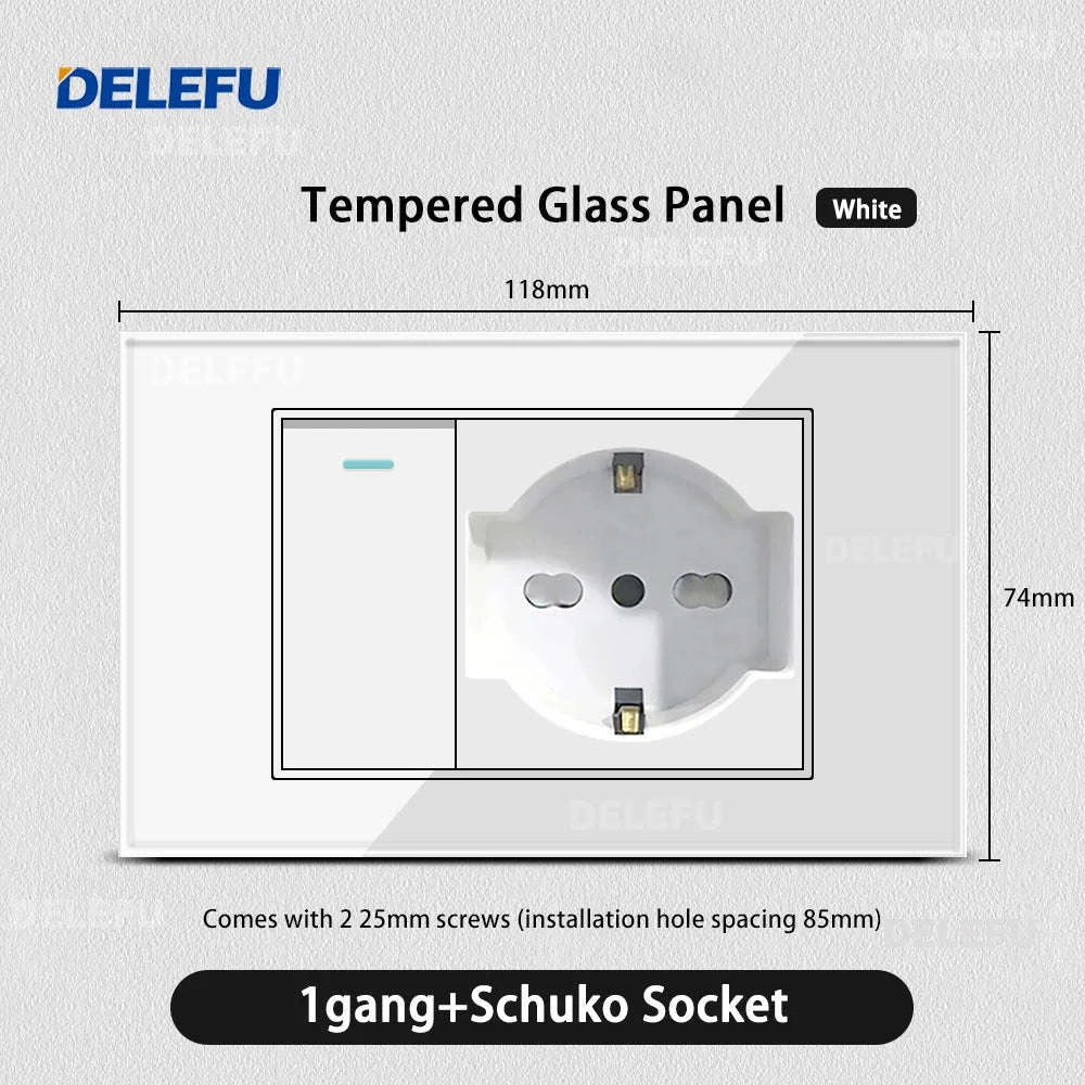 Tempered Glass Tuya WiFi Smart Wall Socket with USB-C Charging - Image 22