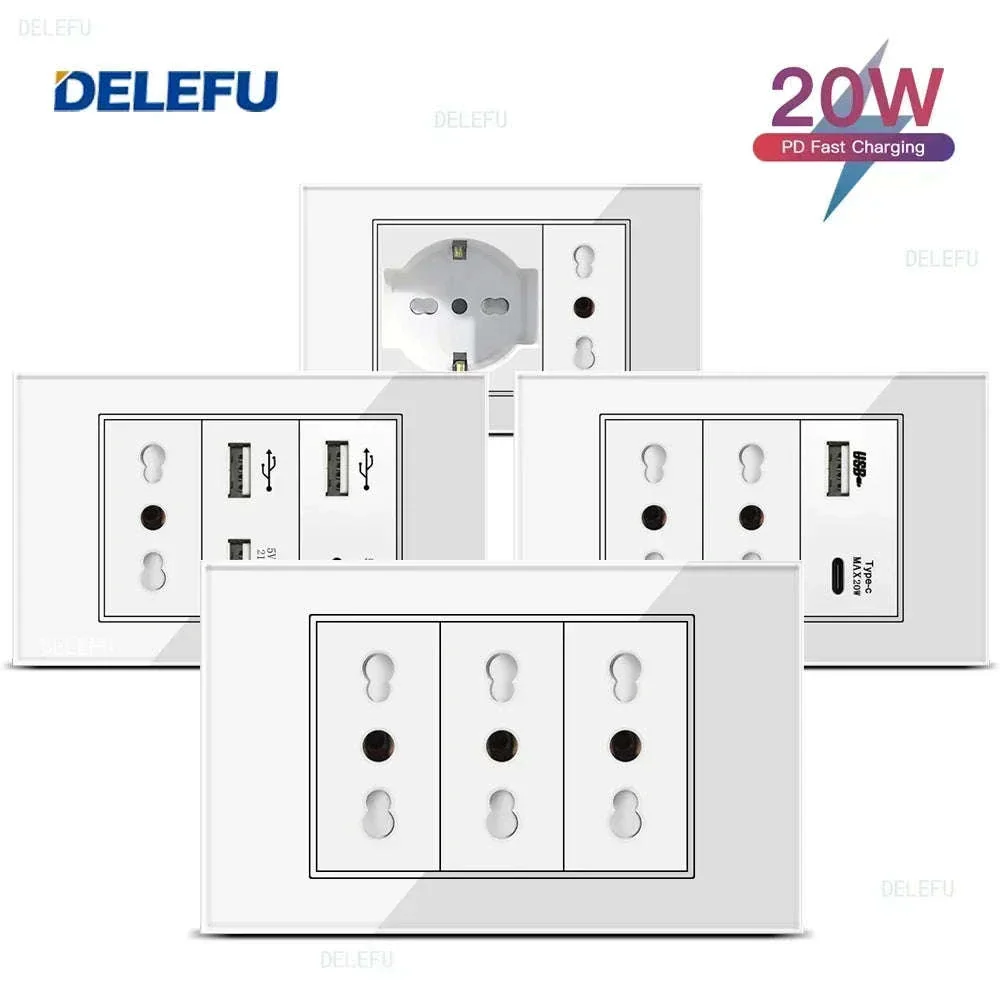 Tempered Glass Tuya WiFi Smart Wall Socket with USB-C Charging - Image 3
