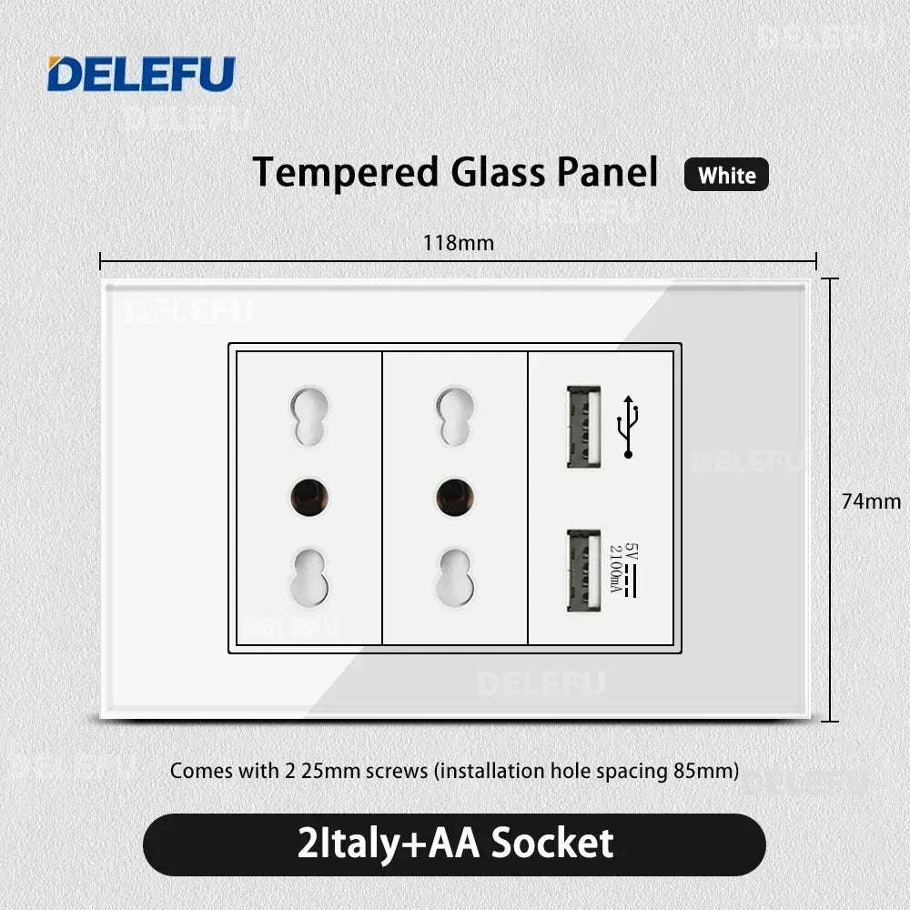 Tempered Glass Tuya WiFi Smart Wall Socket with USB-C Charging - Image 30