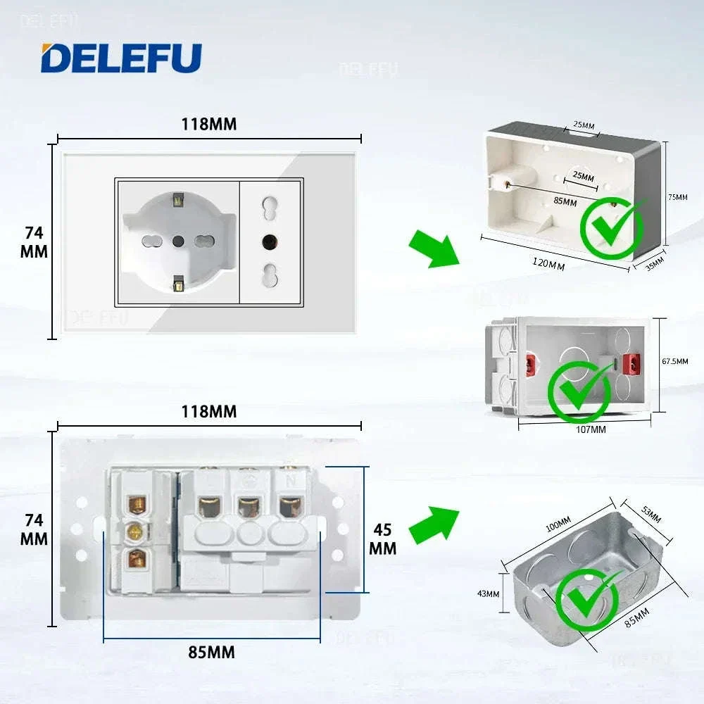 Tempered Glass Tuya WiFi Smart Wall Socket with USB-C Charging - Image 4