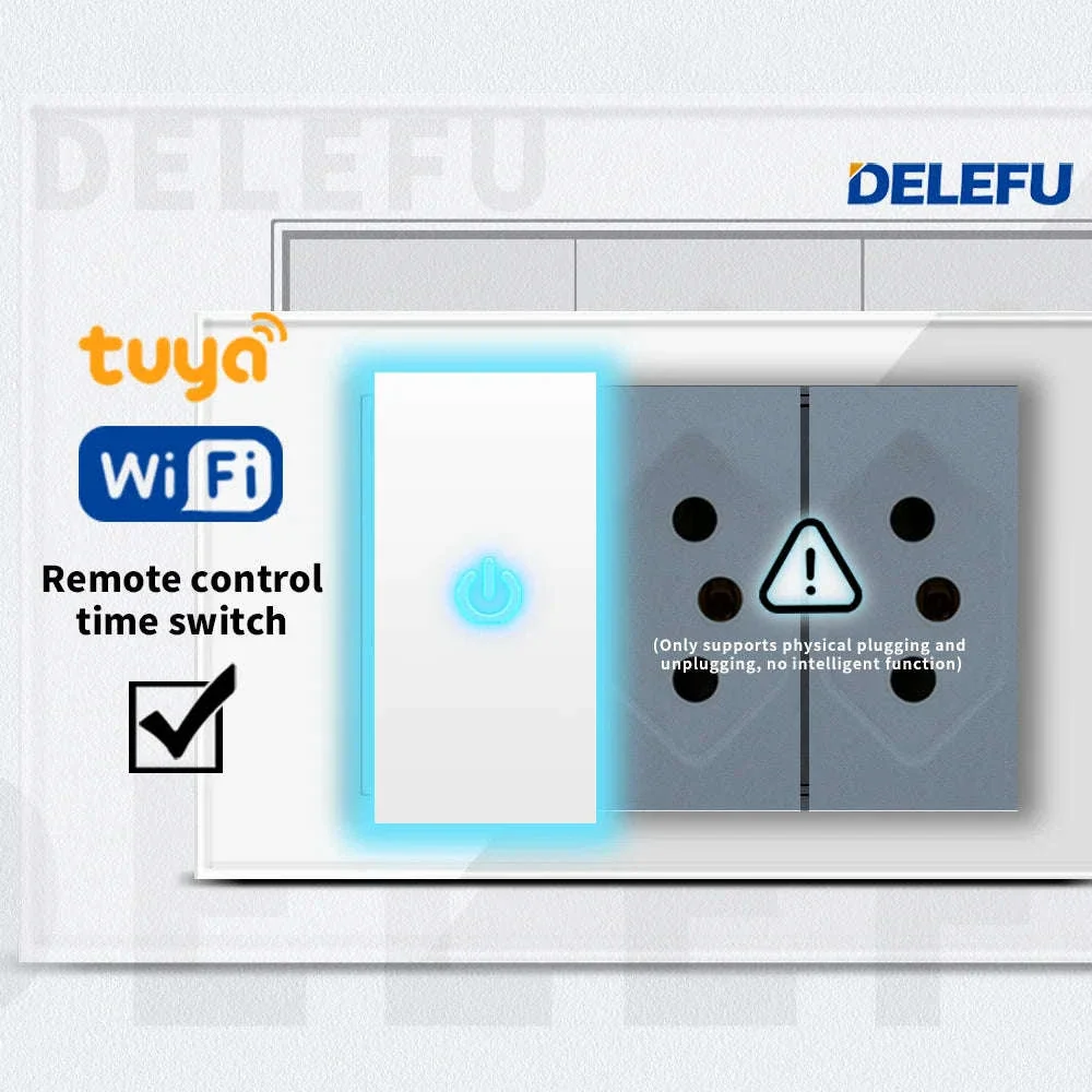 Tempered Glass Tuya WiFi Smart Wall Socket with USB-C Charging - Image 7