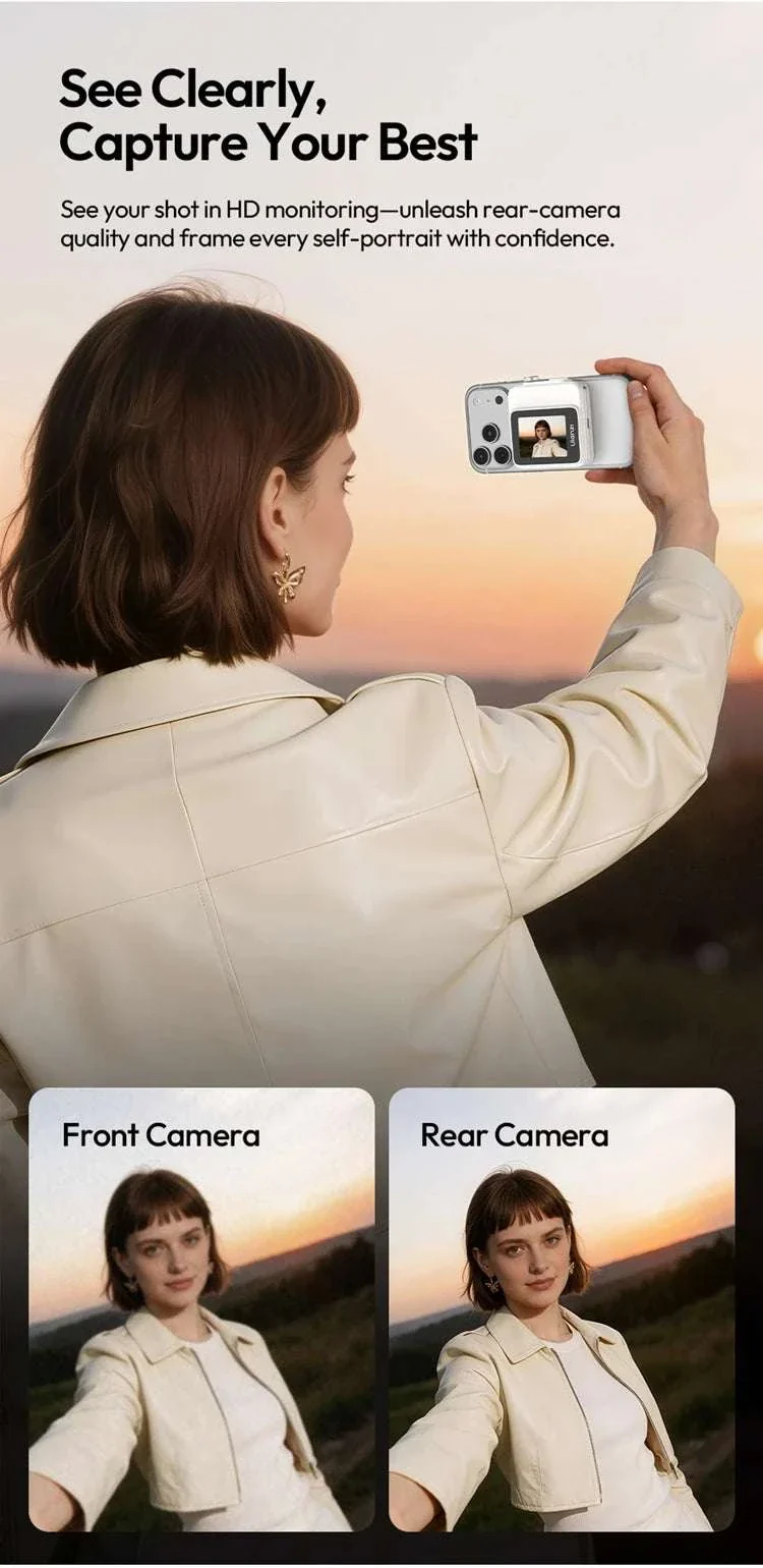 Magnetic Wireless Selfie Screen Monitor for Rear Camera Vlogging - Image 12