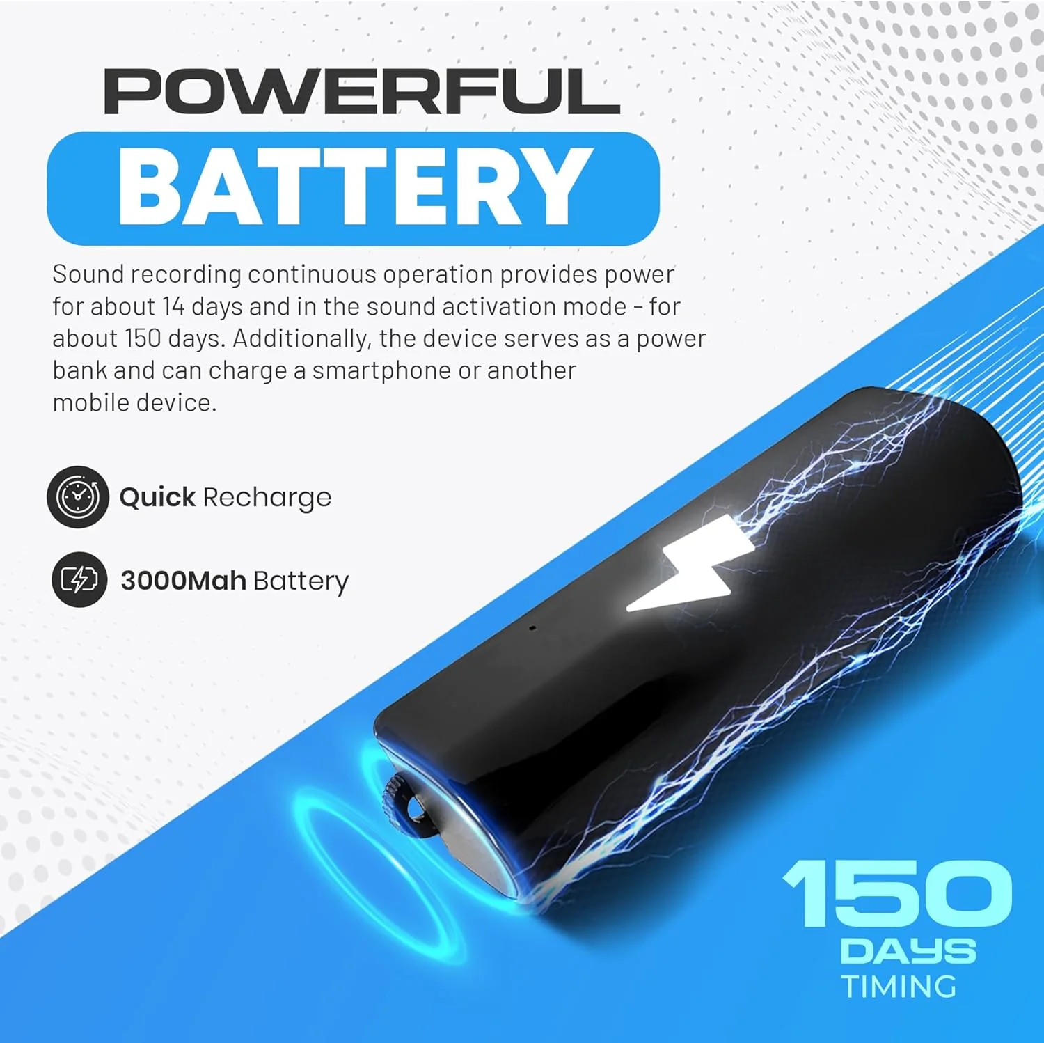 USB Power Bank Audio Recorder with Voice-Activated Recording - Image 5