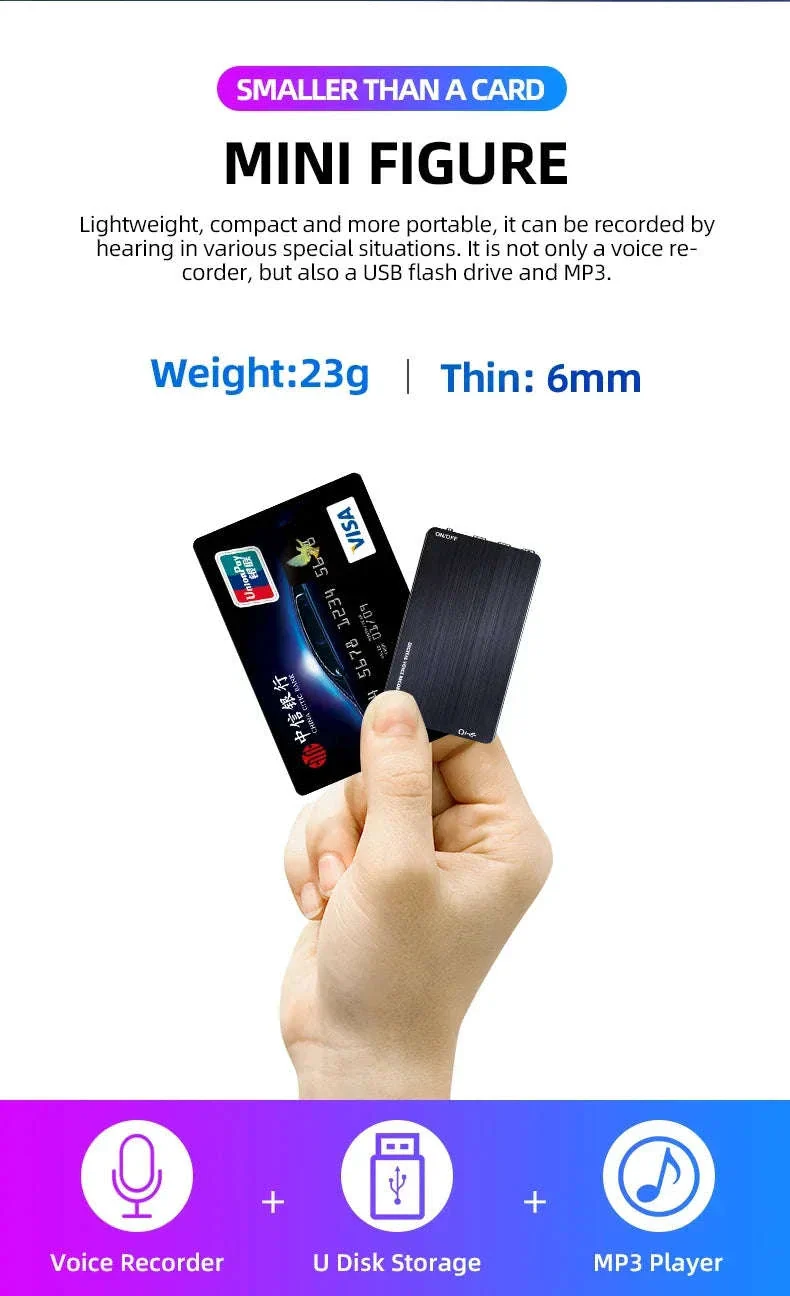 Ultra-Thin Voice Activated Recorder Card with 60H Recording - Image 11