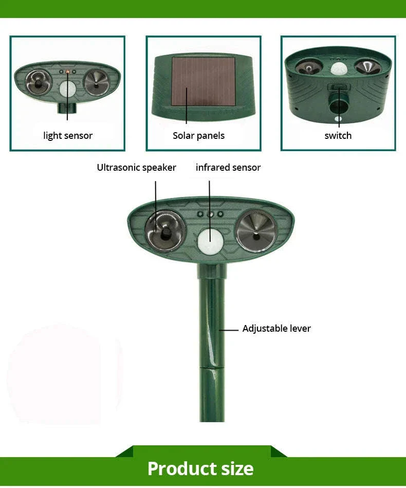Solar Ultrasonic Animal Repellent for Garden Protection - Image 7