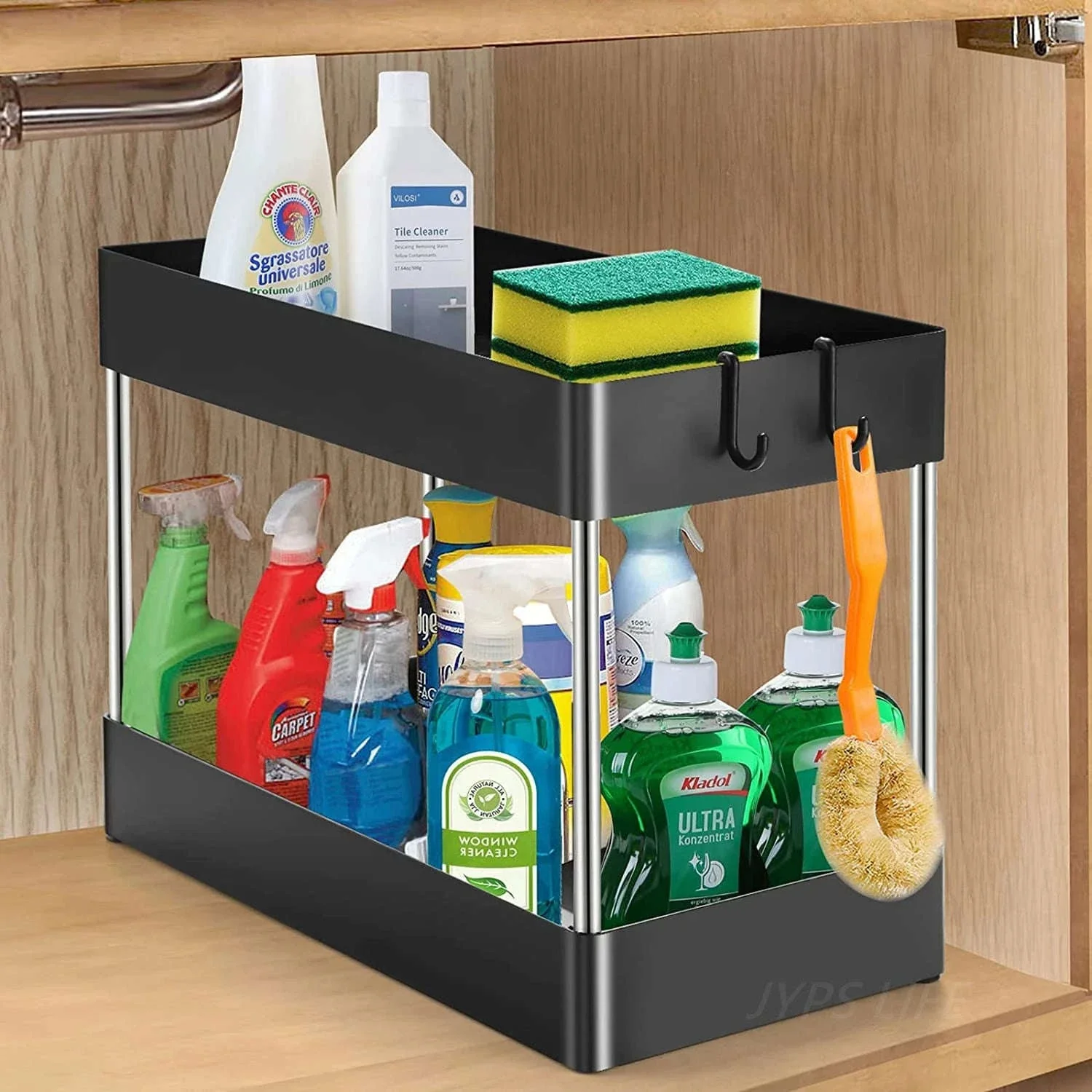 Under Sink Storage Organizer with 2-Tier Pull-Out Drawers - Image 13