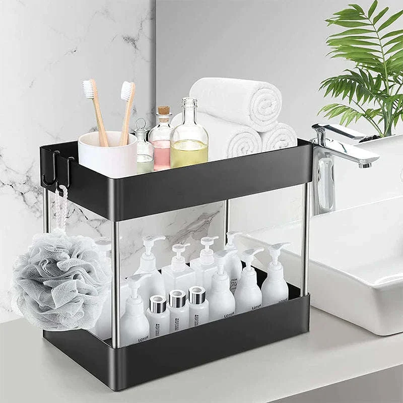Under Sink Storage Organizer with 2-Tier Pull-Out Drawers - Image 15