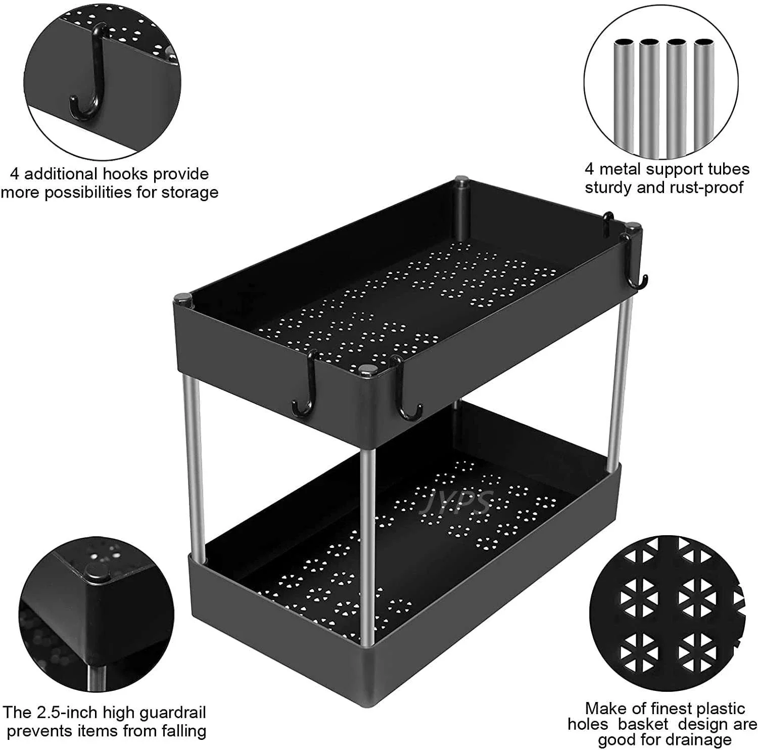 Under Sink Storage Organizer with 2-Tier Pull-Out Drawers - Image 19
