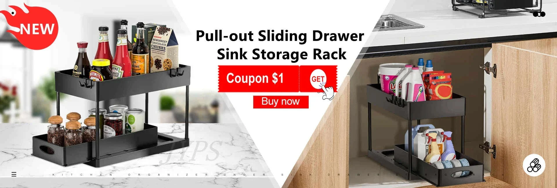 Under Sink Storage Organizer with 2-Tier Pull-Out Drawers - Image 22