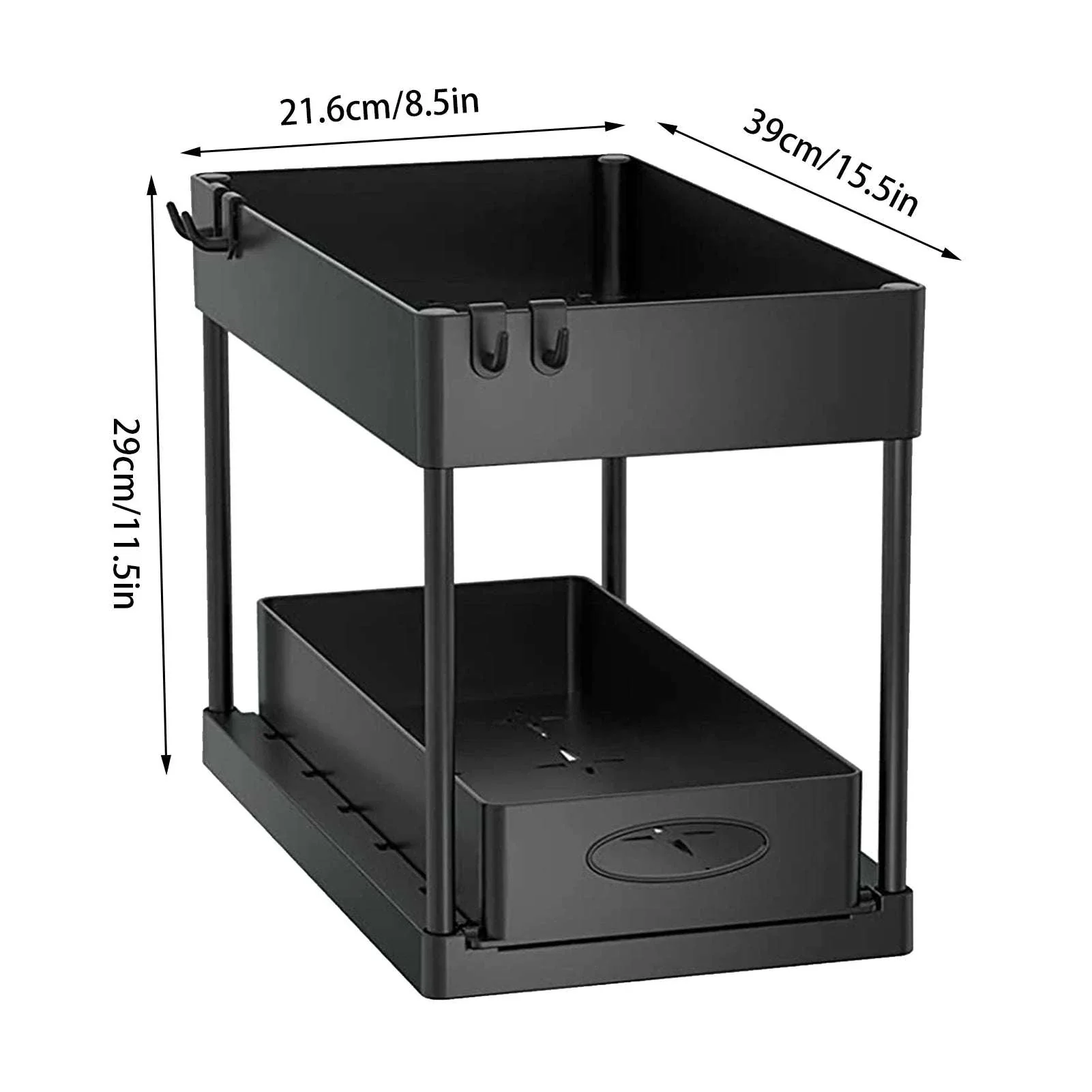 Under Sink Storage Organizer with 2-Tier Pull-Out Drawers - Image 25