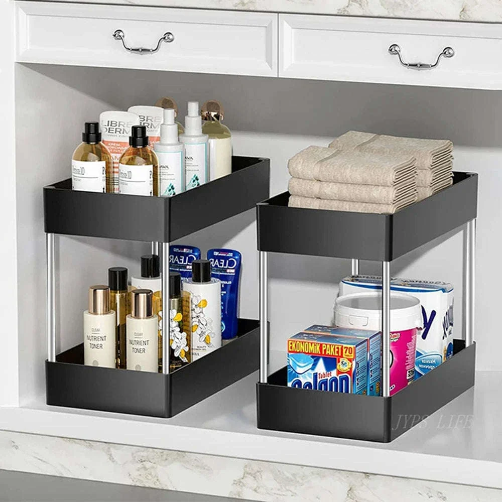 Under Sink Storage Organizer with 2-Tier Pull-Out Drawers - Image 3