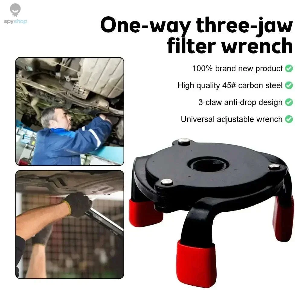Universal 3-Jaw Oil Filter Wrench for Secure Filter Removal