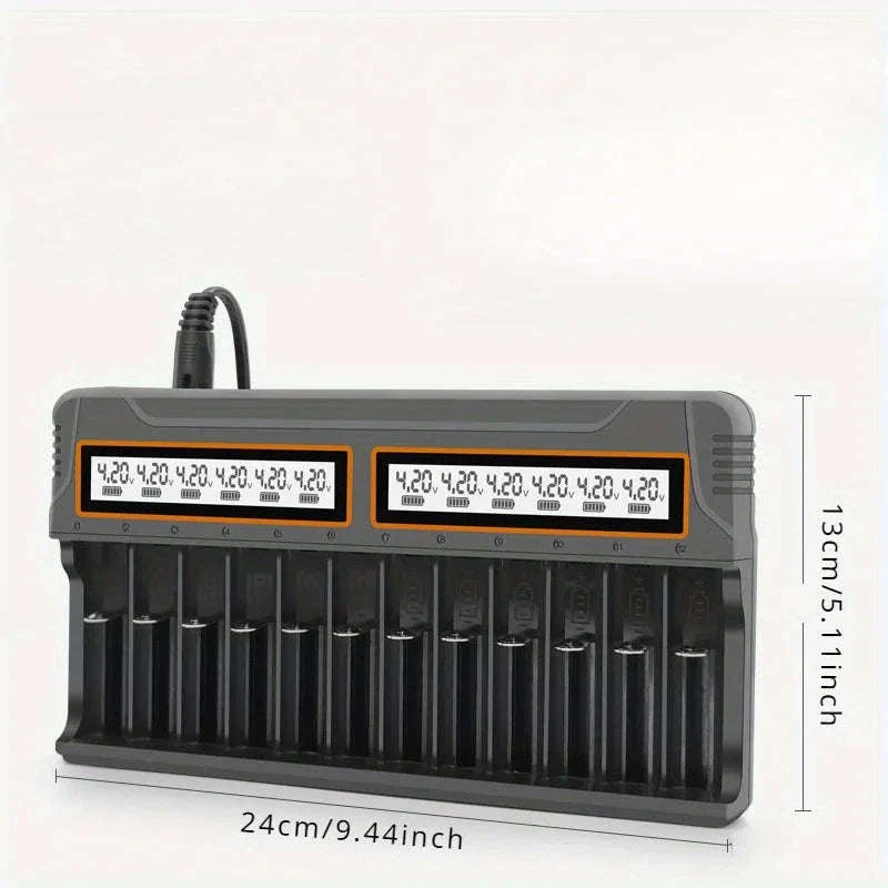 Universal Battery Charger with LCD for 18650 AA AAA 12 Slots - Image 2